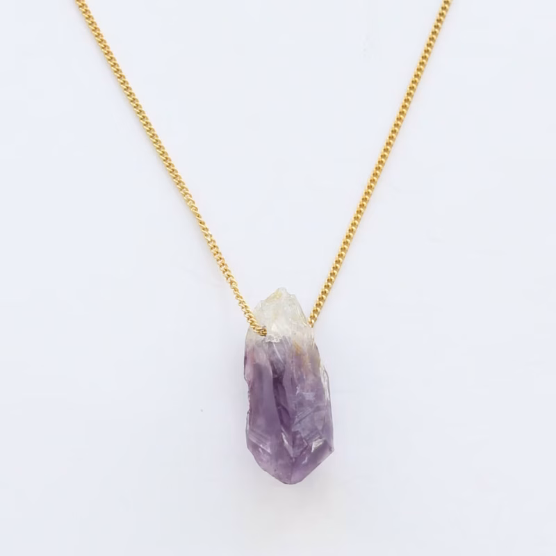 Amethyst gold necklace