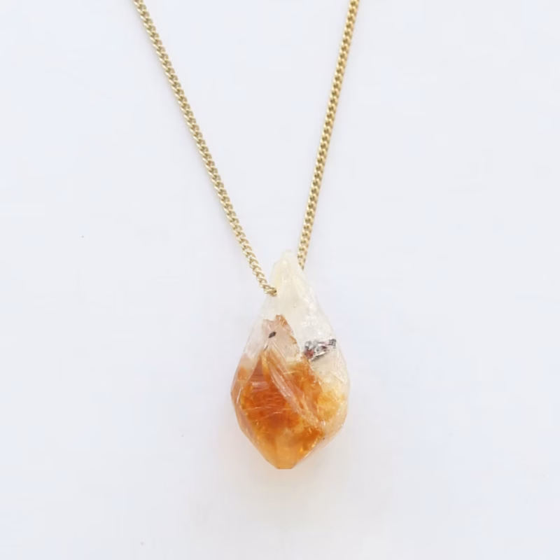 Citrine gold necklace