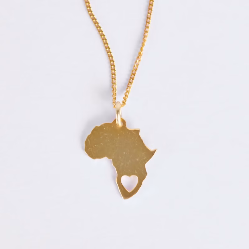 Gold Africa necklace