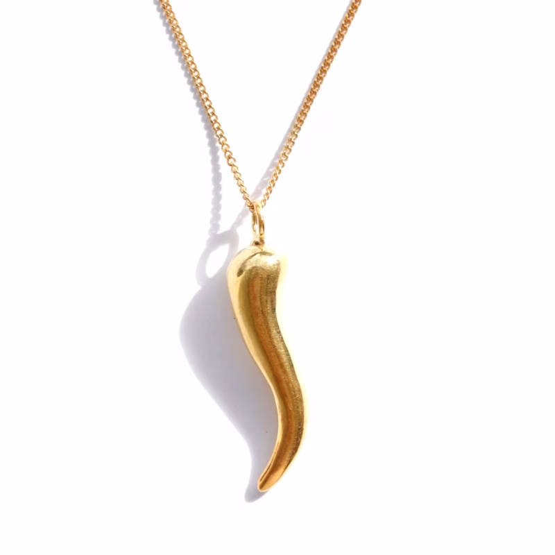 Gold horn necklace